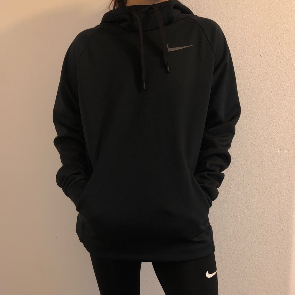 Black Nike Dri-fit Fleece Hoodie - Picture 1 of 3